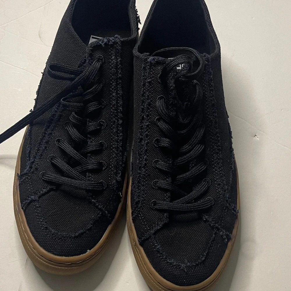 Men's Black Canvas Sneakers with Gum Sole - Picture 1 of 4